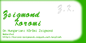 zsigmond koromi business card