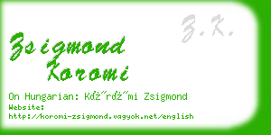 zsigmond koromi business card